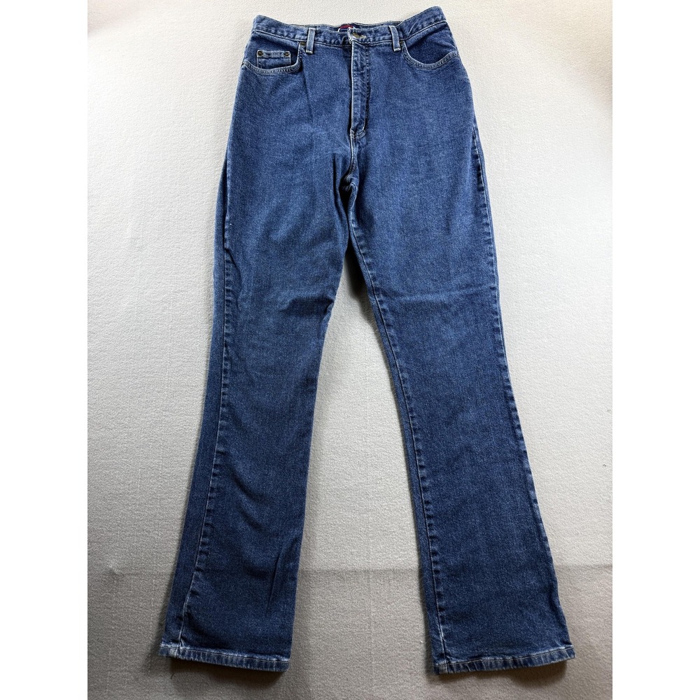 Rainbow Clothing Jeans Womens 14 Blue High Rise Flare Denim Regular Fit Vintage
